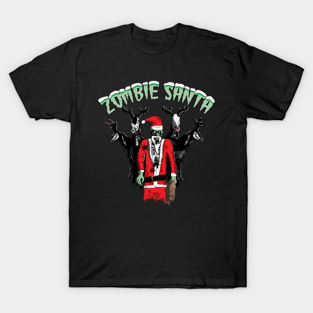 Zombie Santa and Reindeers T-Shirt by atomguy